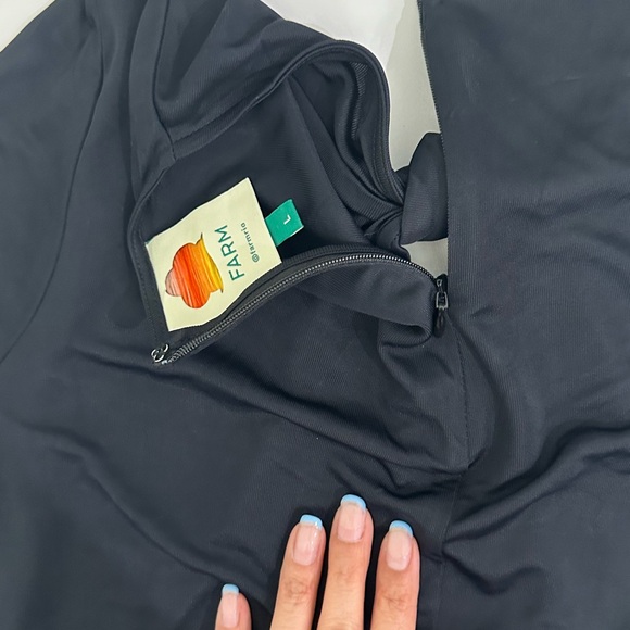 FARM Rio Black Cutout Long Sleeve Bodysuit NWOT Large - Picture 12 of 15